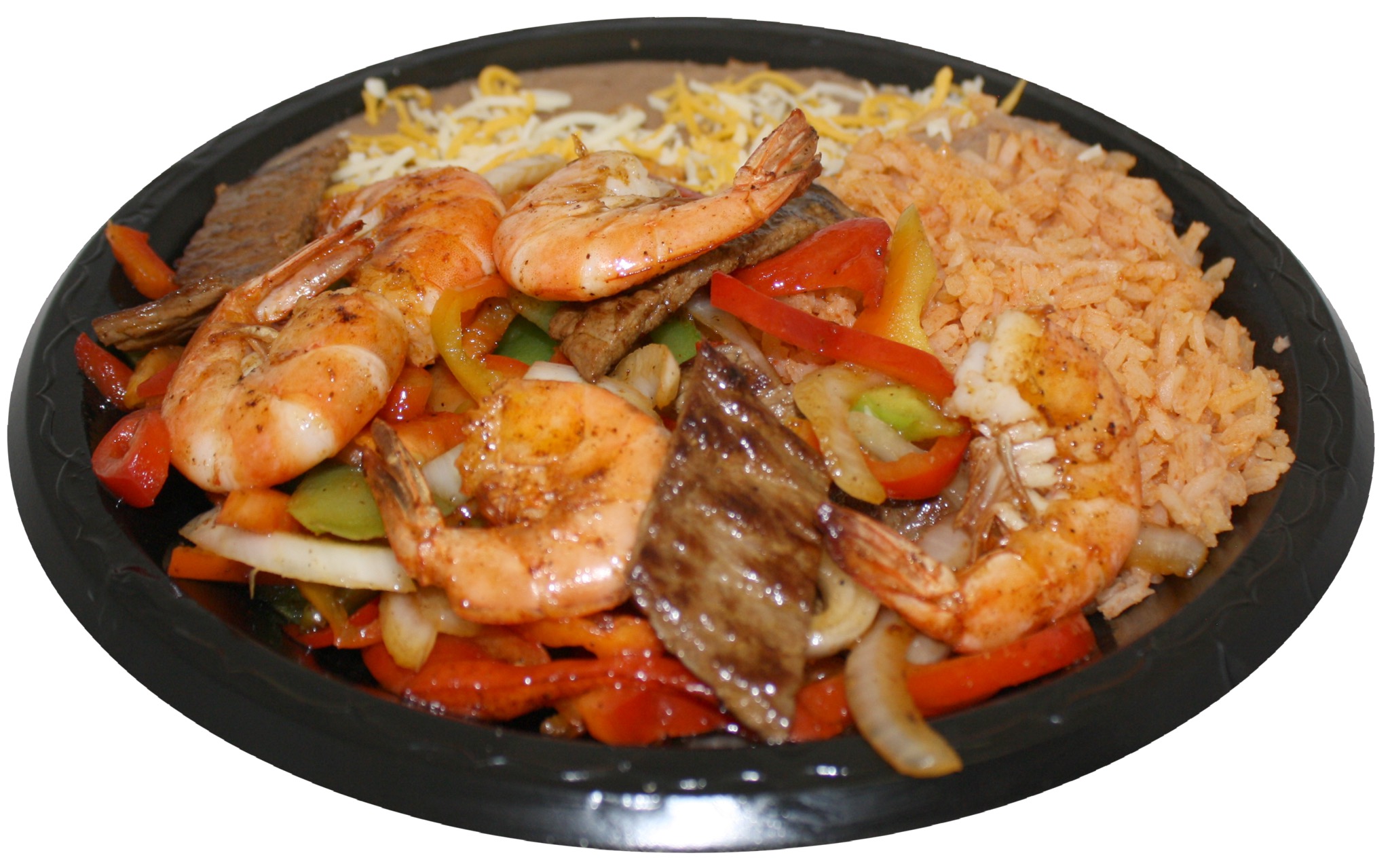 Order 1. Steak and Shrimp Combination Plate food online from Mi Rico Burrito store, Midvale on bringmethat.com