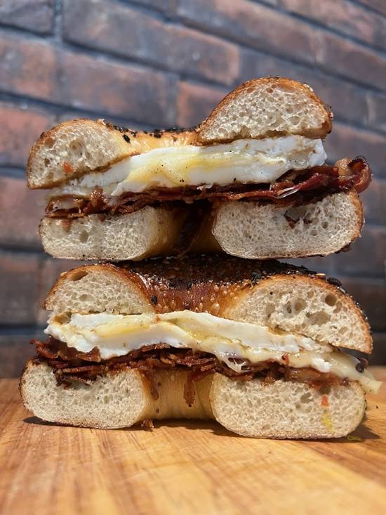 Order Bacon, Egg, & Cheese food online from The Bagelry @ Olmo store, New Haven on bringmethat.com