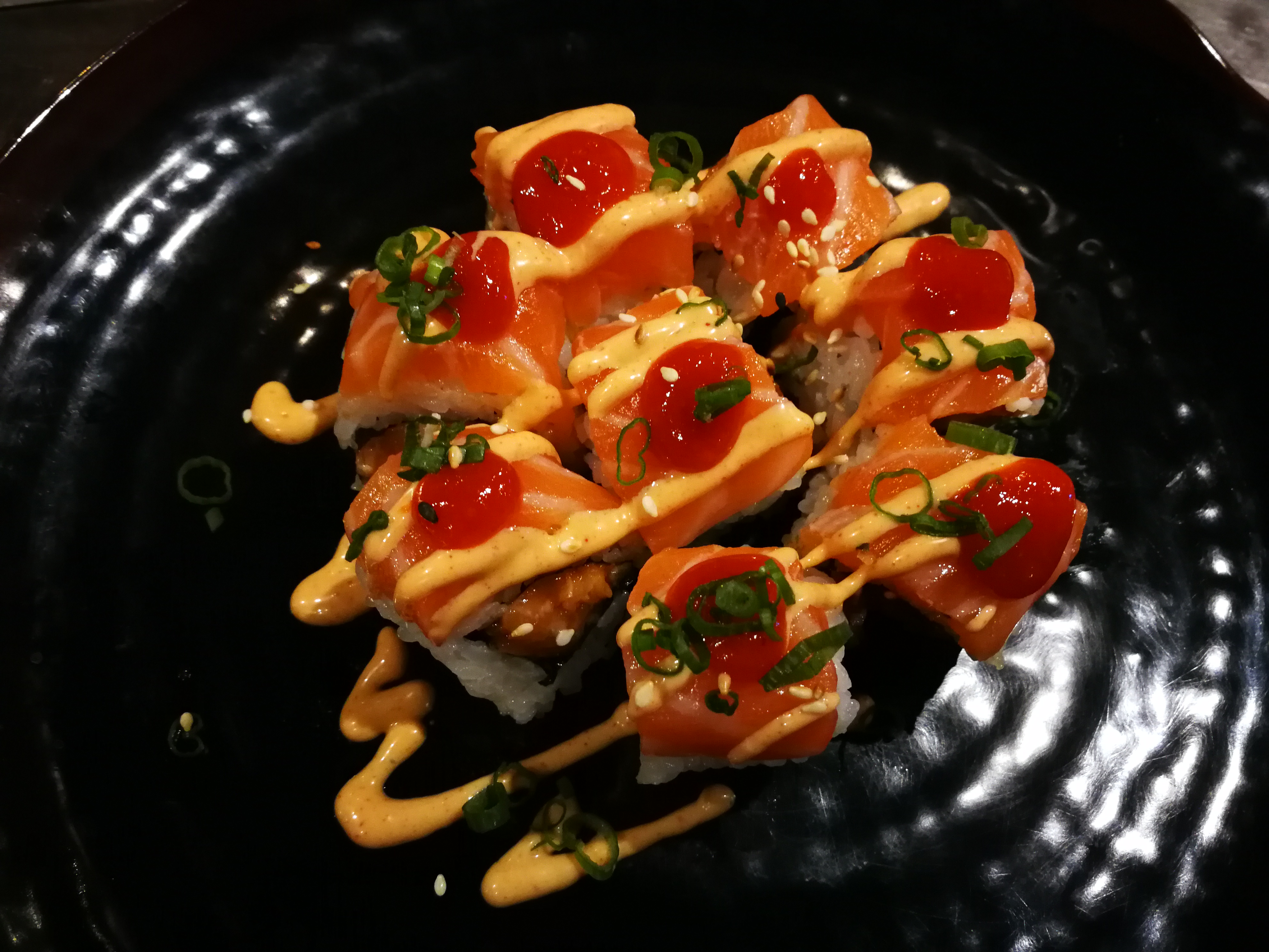 Order R4. Salmon Blossom Roll food online from Sushi One store, Reno on bringmethat.com