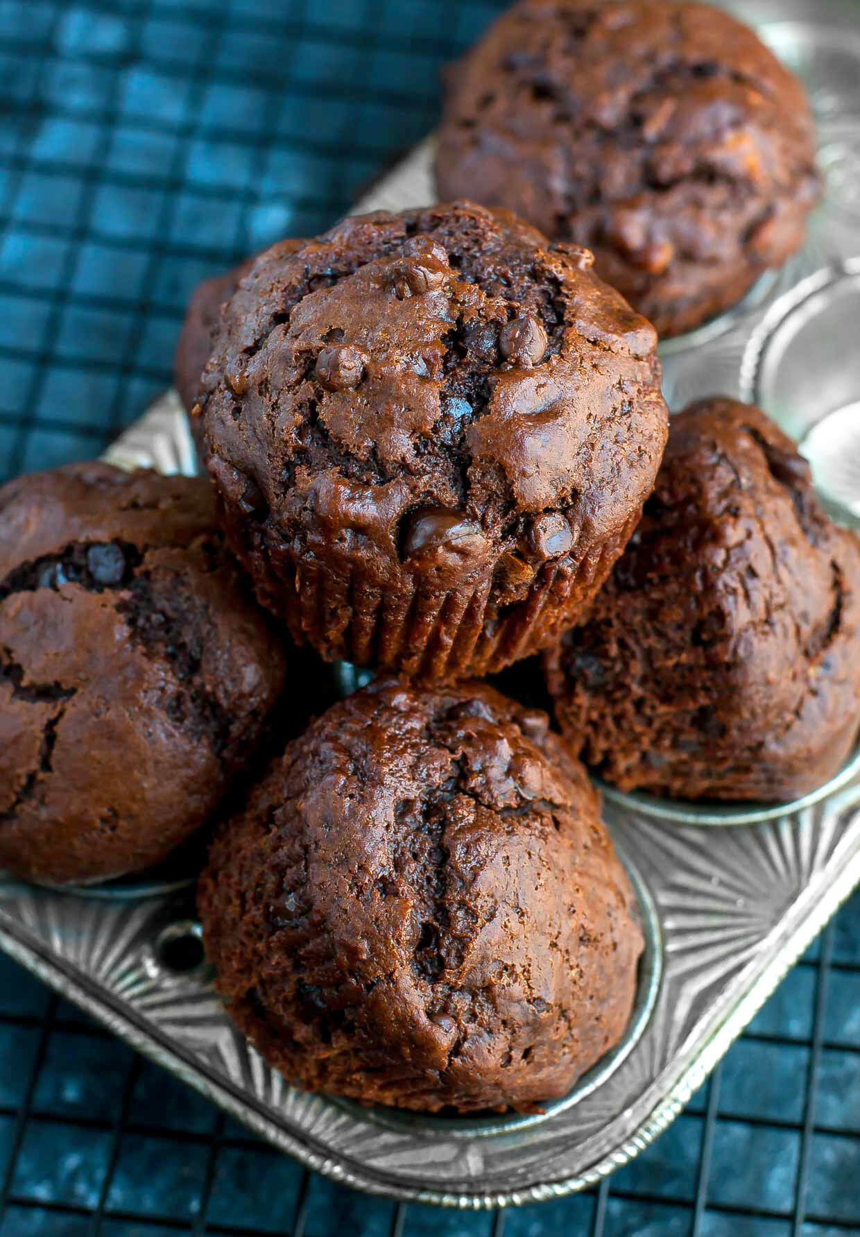 Order GF Double Chocolate Muffin food online from Honey & Co Bakery store, Tucson on bringmethat.com