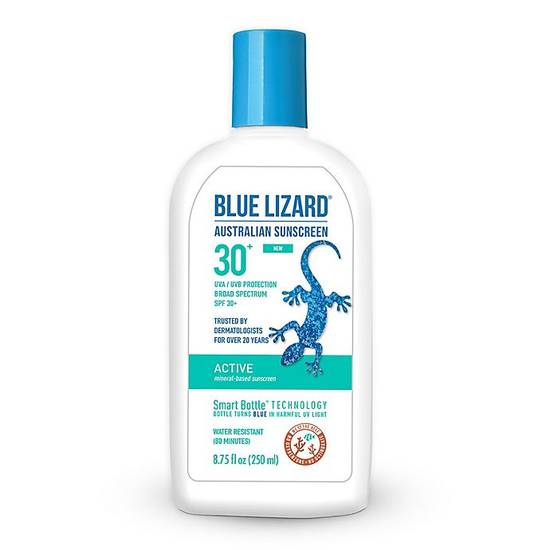 Order Blue Lizard 8.75 fl. oz. Mineral-Based Active SPF 30+ Australian Sunscreen food online from Bed Bath & Beyond store, Daly City on bringmethat.com