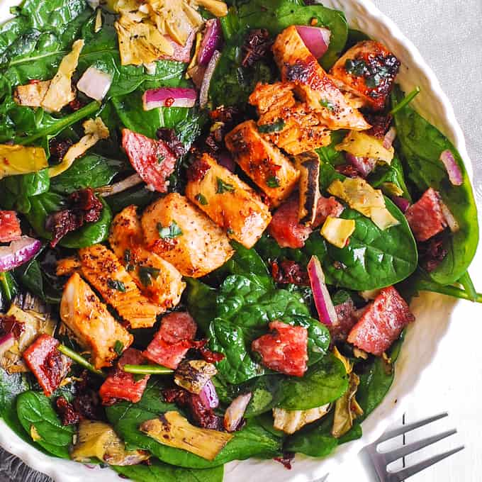 Order Spinach Salad with Grilled Chicken food online from New York Pizza store, Nashville on bringmethat.com