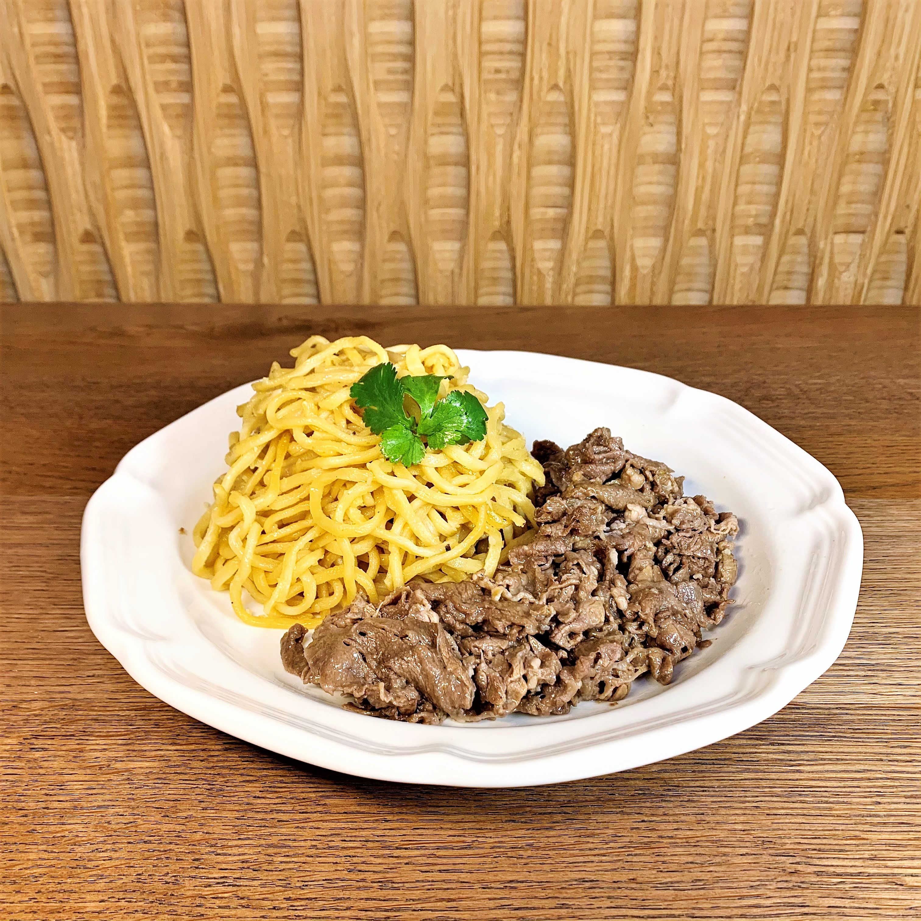 Order Grilled Beef Garlic Noodles food online from My Cup Of Tea store, San Francisco on bringmethat.com