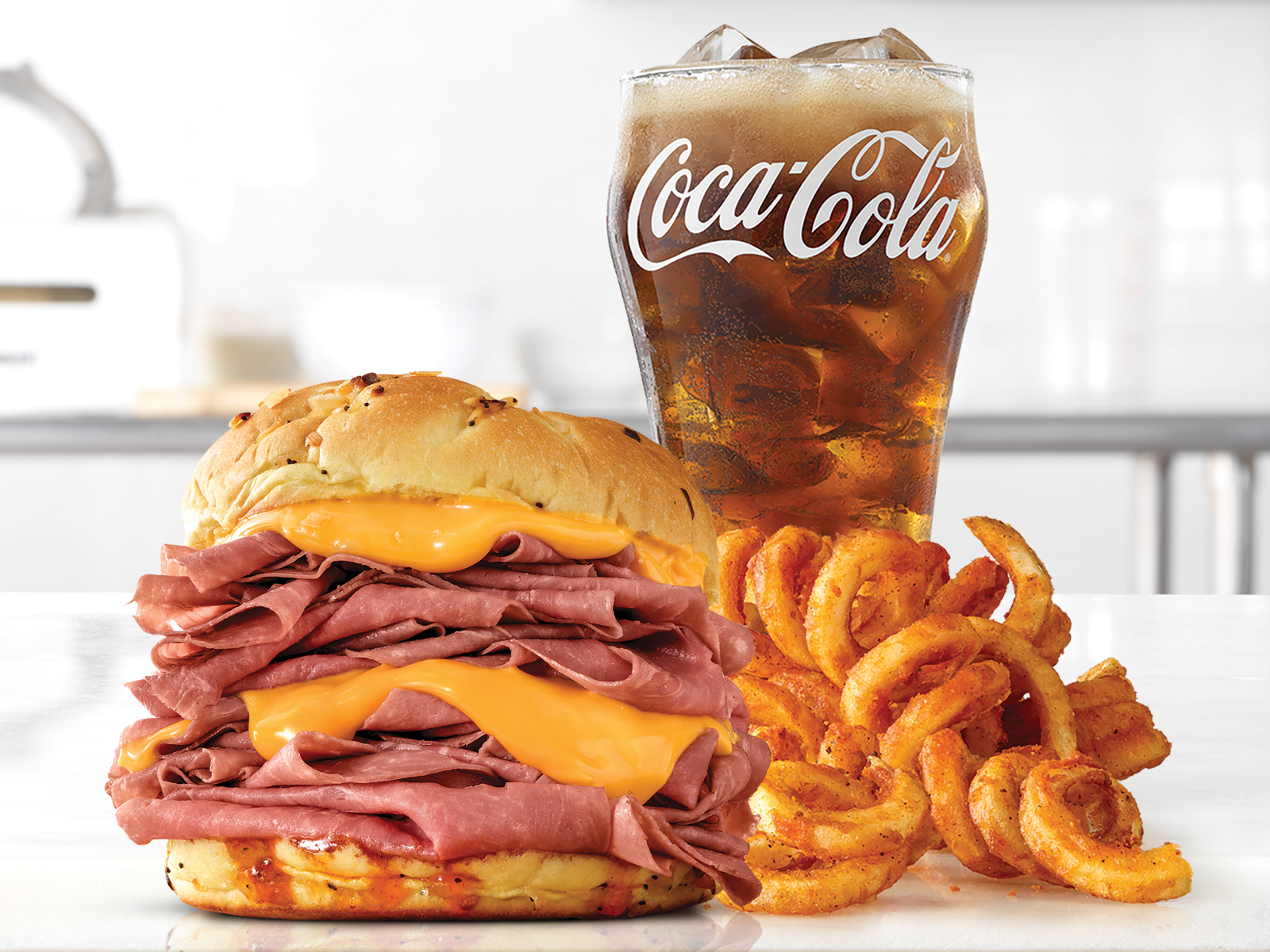 Order 1/2 lb. Beef 'n Cheddar Sandwich Small Meal food online from Arby store, Hickory Hills on bringmethat.com