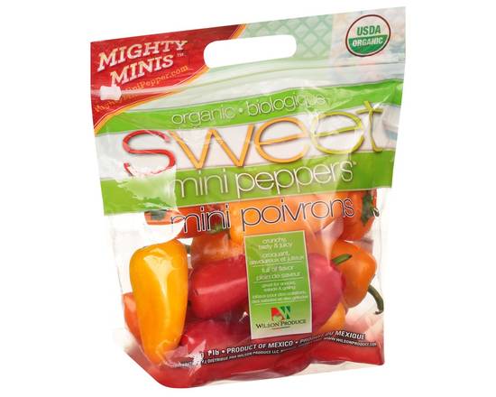 Order Mighty Minis · Organic Sweet Mini Peppers (1 lb) food online from ACME Markets store, Norristown on bringmethat.com