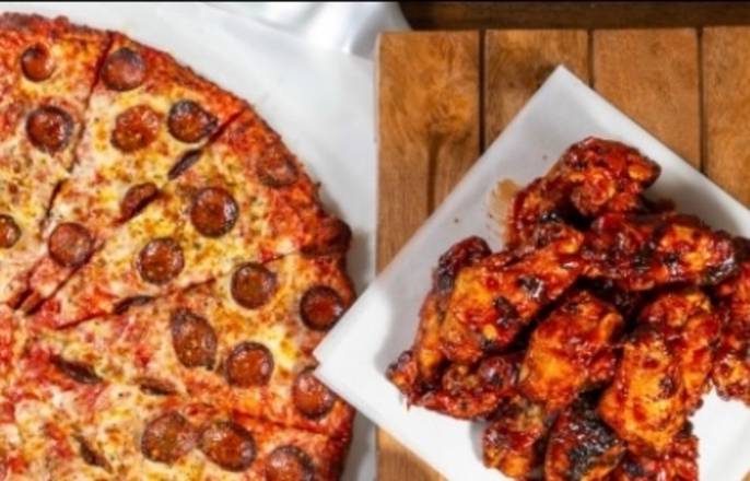 Order Any 14" with 1 Topping Pizza and Any 10 Wings Special food online from Pie In The Sky store, Baltimore on bringmethat.com