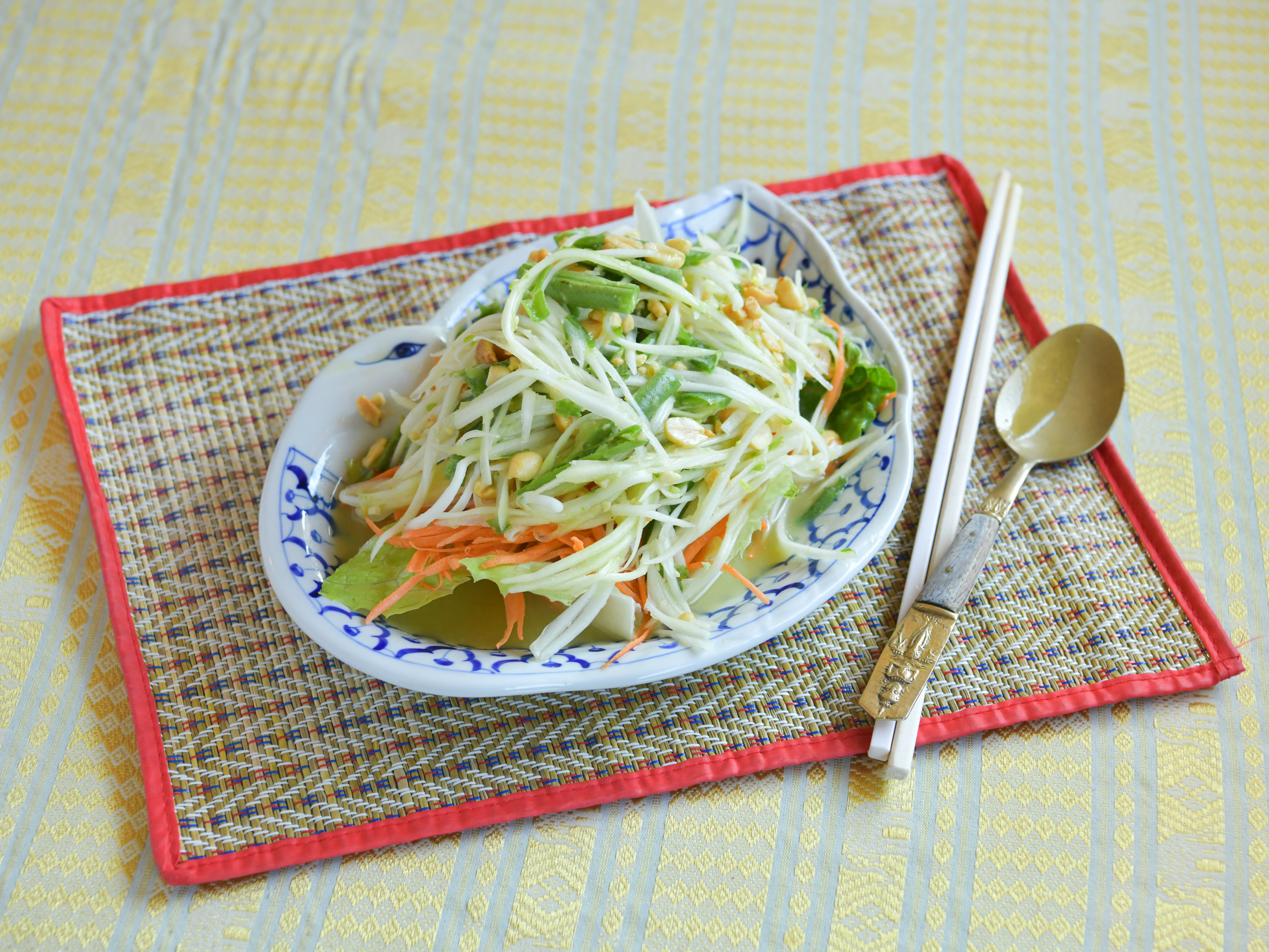 Order 19. Som Tum Salad food online from Thai House Nyack store, Nyack on bringmethat.com