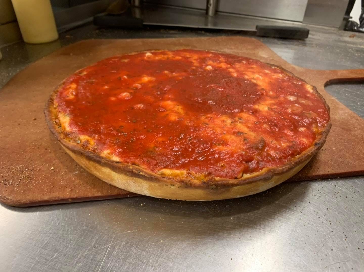 Order Deep Dish Cheese Pizza - Medium 12'' food online from Langel Pizza store, Crown Point on bringmethat.com