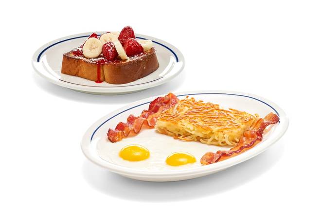 Order NEW! Thick ‘N Fluffy French Toast Combo food online from IHOP store, FOLSOM on bringmethat.com