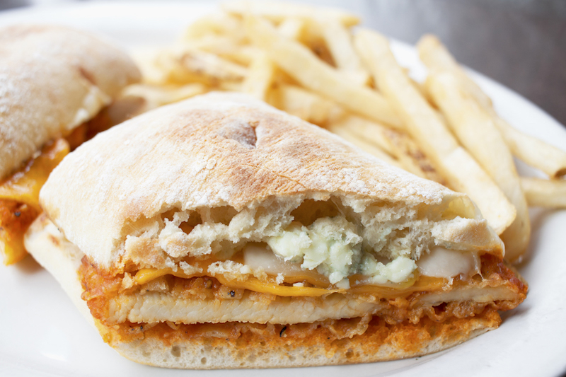Order Buffalo Chicken Sandwich food online from Press Box Grill store, Dallas on bringmethat.com