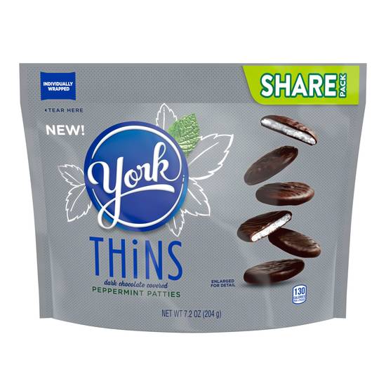 Order York Thins Dark Chocolate Covered Peppermint Patties, 7.2 OZ food online from Cvs store, WEST COVINA on bringmethat.com