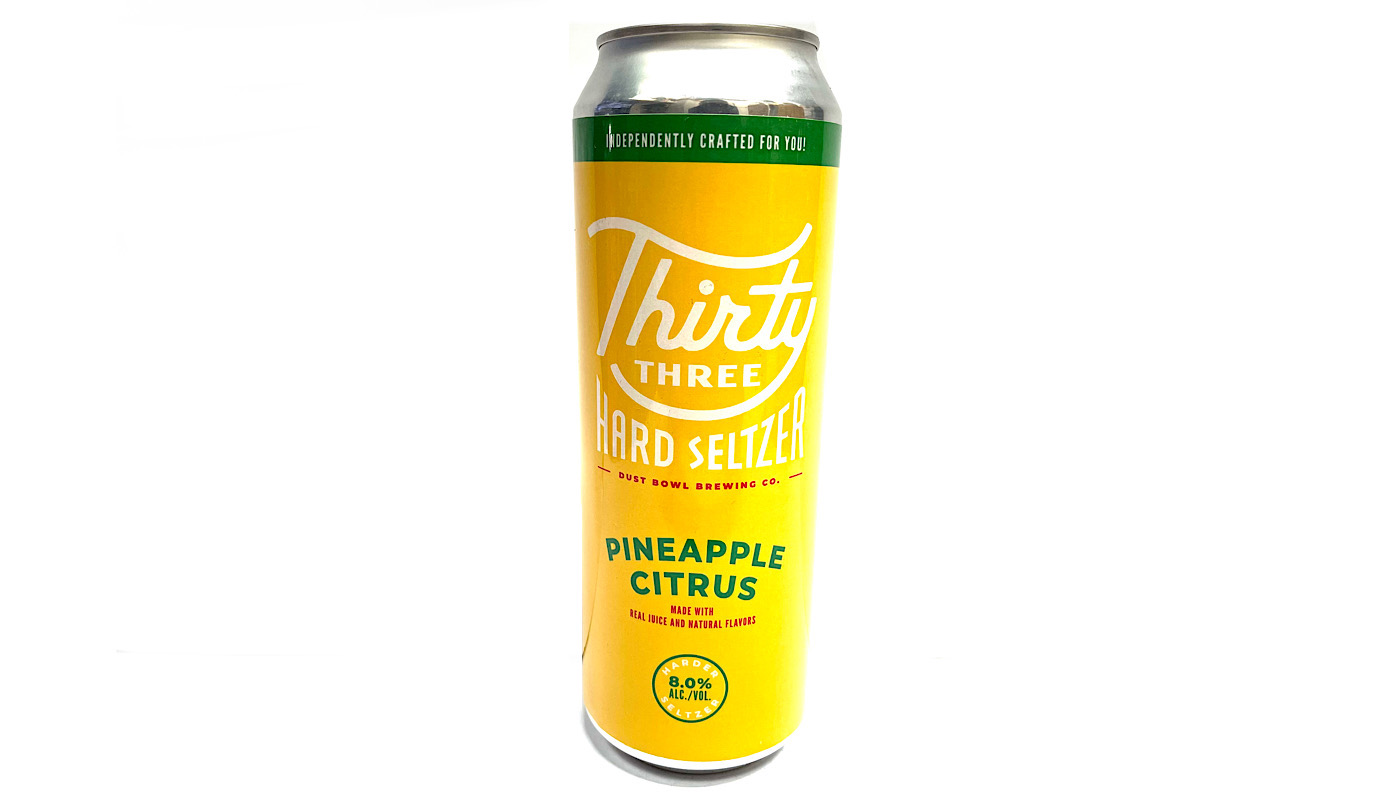 Order THIRTY THREE HARD SELTZER PINEAPPLE CITRUS  19.2oz CAN food online from K-Town Beer & Wine Food Mart store, Los Angeles on bringmethat.com