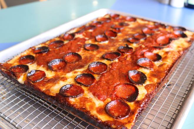 Order Pepperoni Detroit Style Pizza food online from Reginelli's Pizzeria store, New Orleans on bringmethat.com