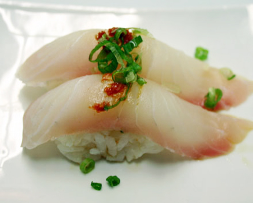 Order 15. Red Snapper Sushi food online from Miyoda Sushi store, Redondo Beach on bringmethat.com