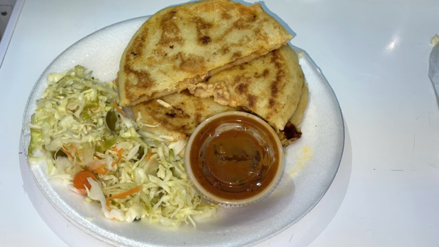 Order Carne Pupusa food online from Benito Tacos & Pupusas store, Ponder on bringmethat.com