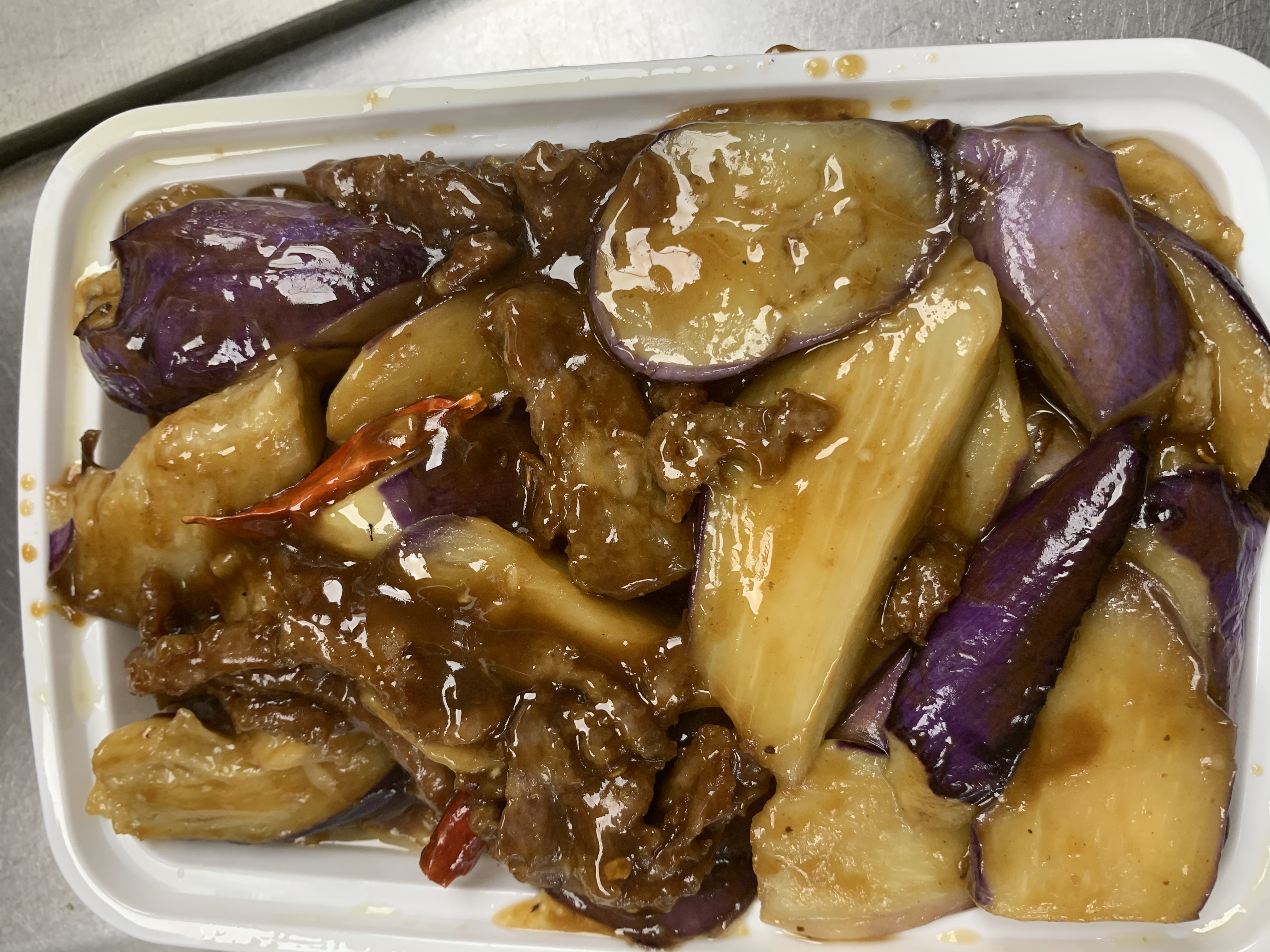 Order 98. Beef with Eggplant in Garlic Sauce food online from New Jumbo Taste store, New Hyde Park on bringmethat.com