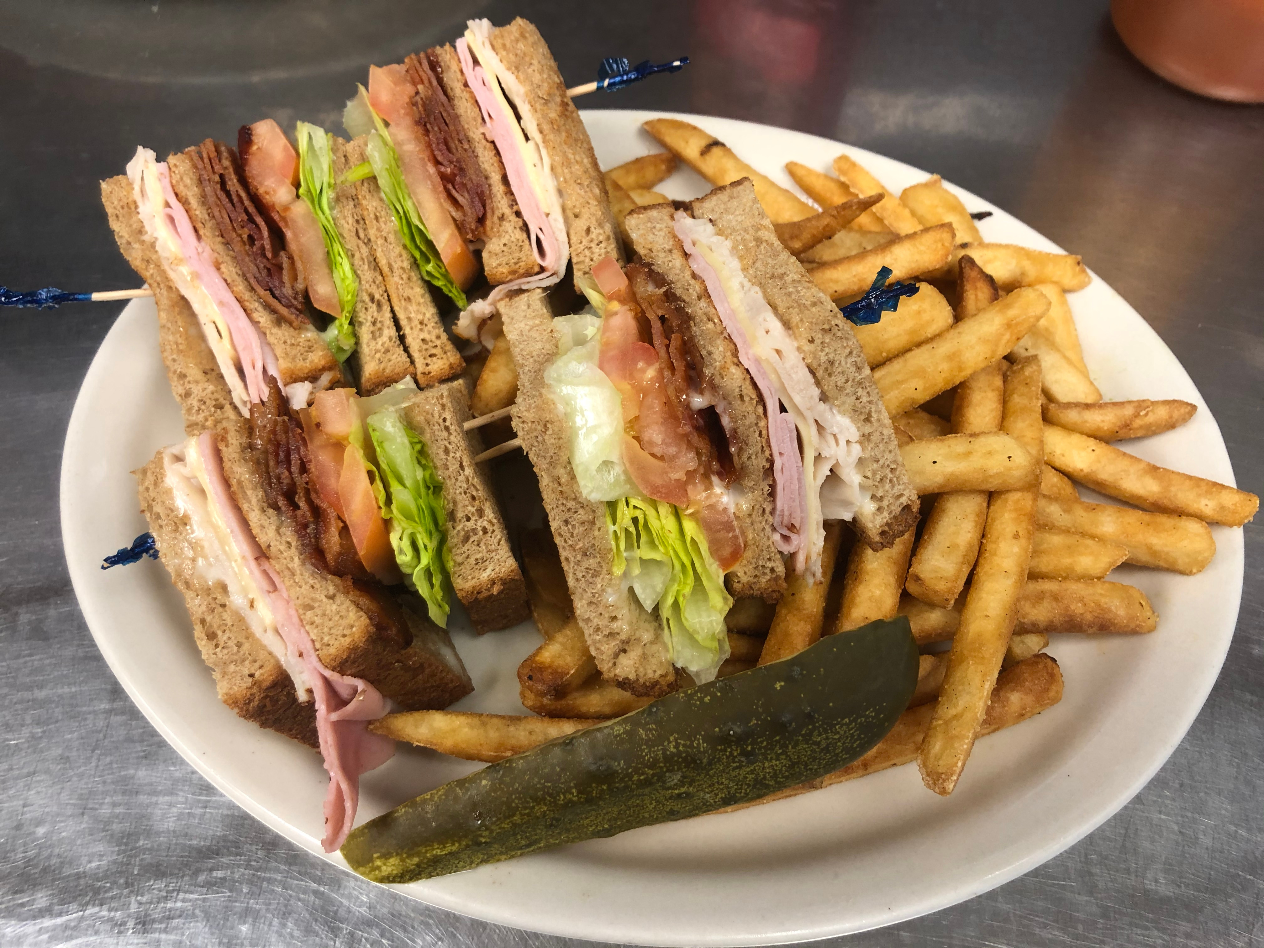 Order Triple Decker Club Sandwich food online from Hoosier Cafe store, Chandler on bringmethat.com
