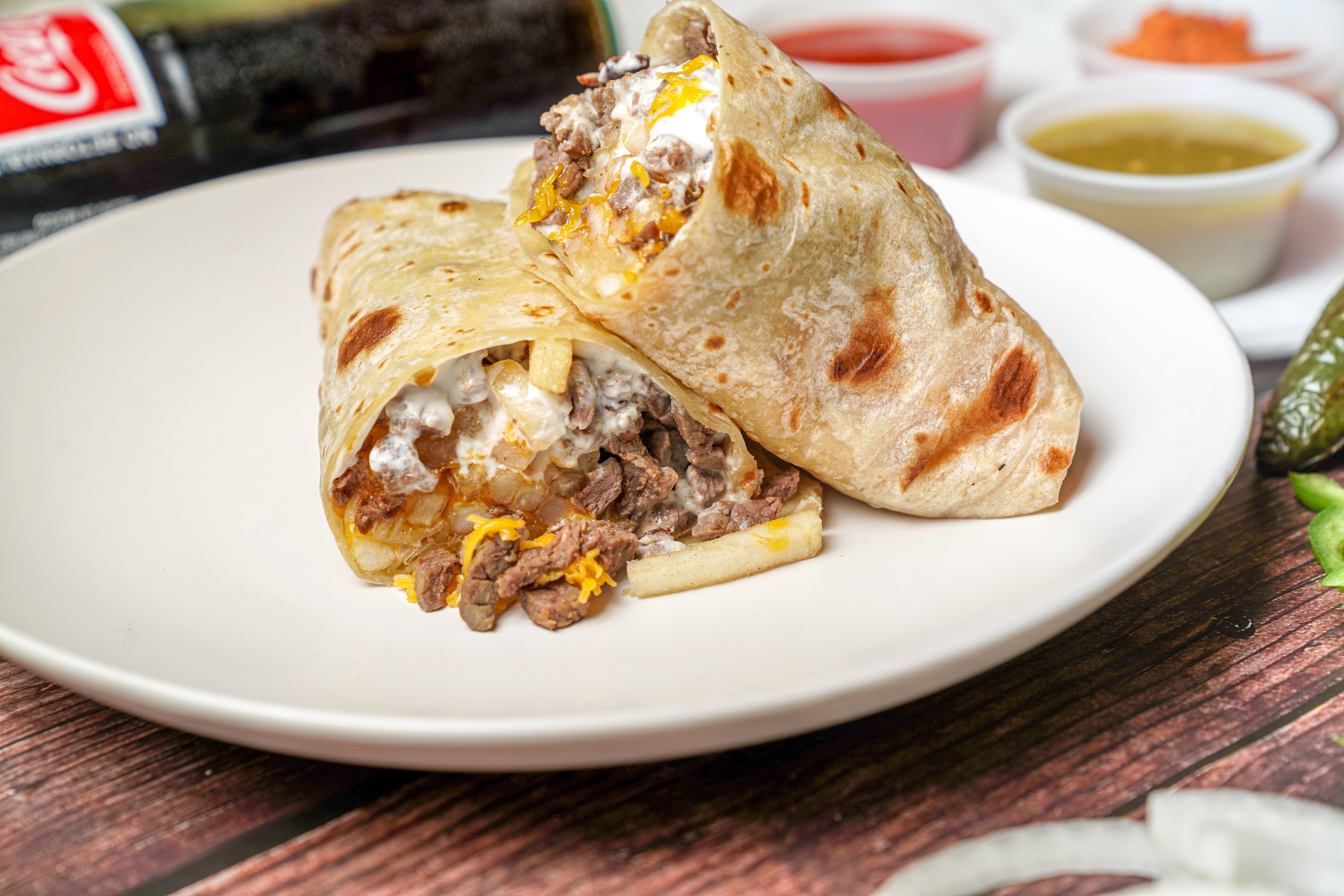 Order California Burrito (Cypress Version) food online from Albertaco's Mexican Food Inc store, Cypress on bringmethat.com