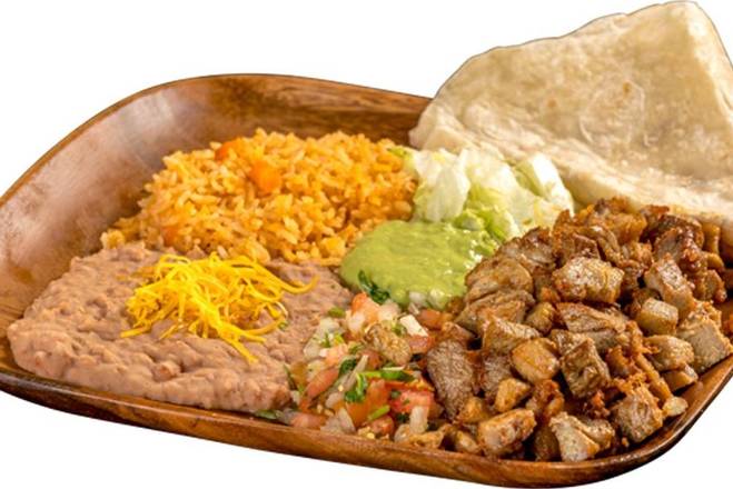 Order #15 Carnitas Plate food online from Filiberto Mexican Food store, Mesa on bringmethat.com