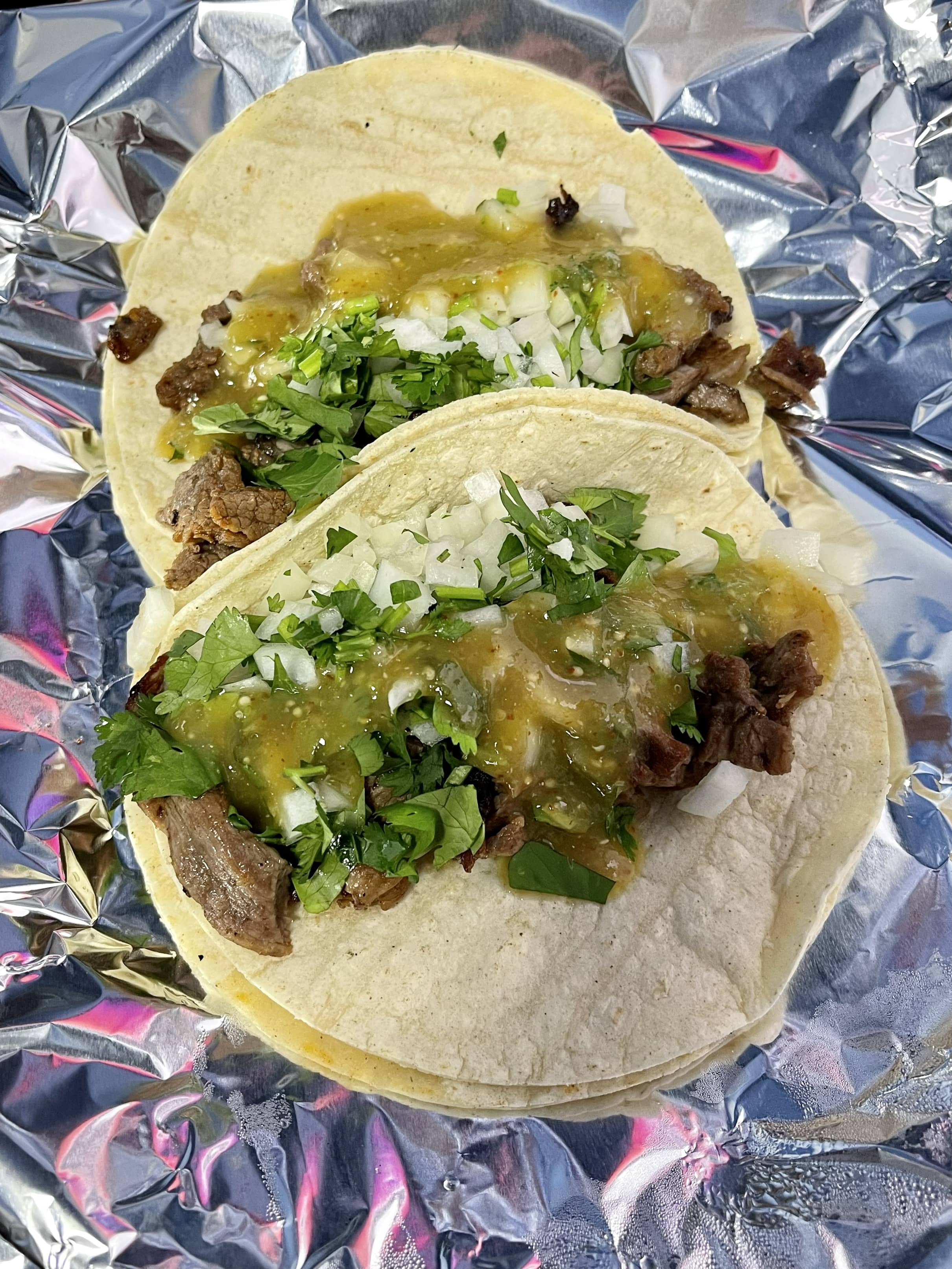 Order 95. Tacos de Carne Azada food online from El Tapatio Mexican Restaurant store, Wilmington on bringmethat.com
