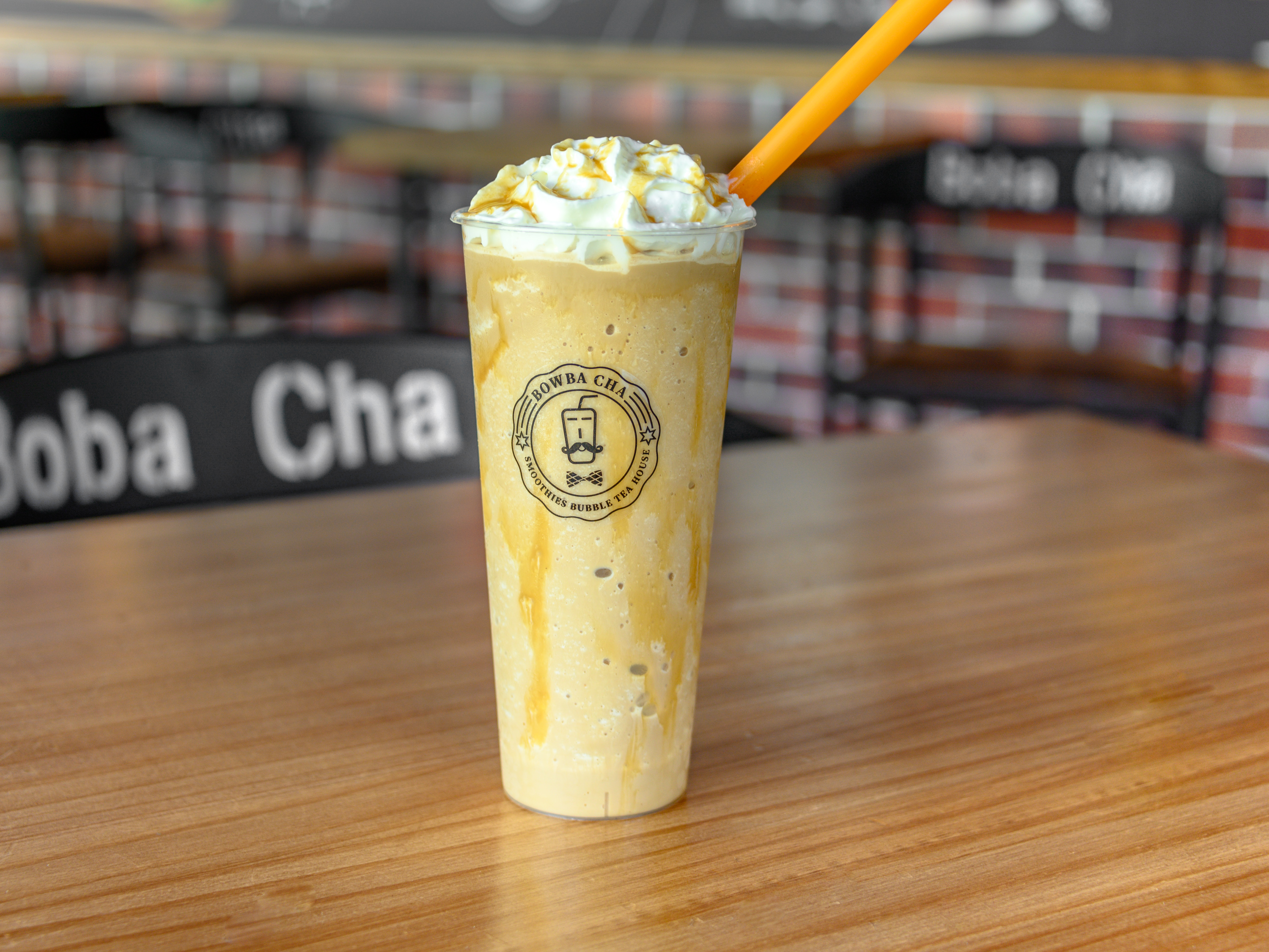 Order Caramel Latte Smoothie food online from Boba Cha Smoothies Bubble Tea House store, Newark on bringmethat.com