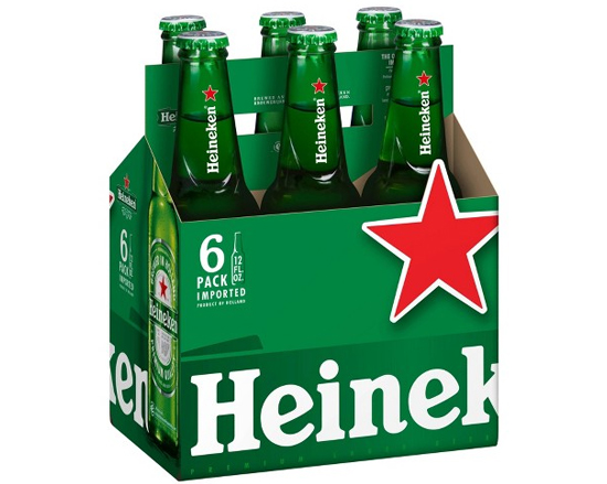 Order Heineken 6 Pack - 12 oz. Bottle Beer  food online from Plaza Diamond Liquor store, Diamond Bar on bringmethat.com