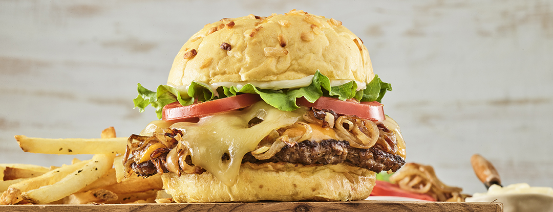 Order Cheesy Caramelized Onion Smash food online from Smashburger store, Elk Grove on bringmethat.com