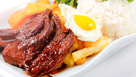 Order Bistec a lo Pobre food online from Peru Gourmet store, Houston on bringmethat.com