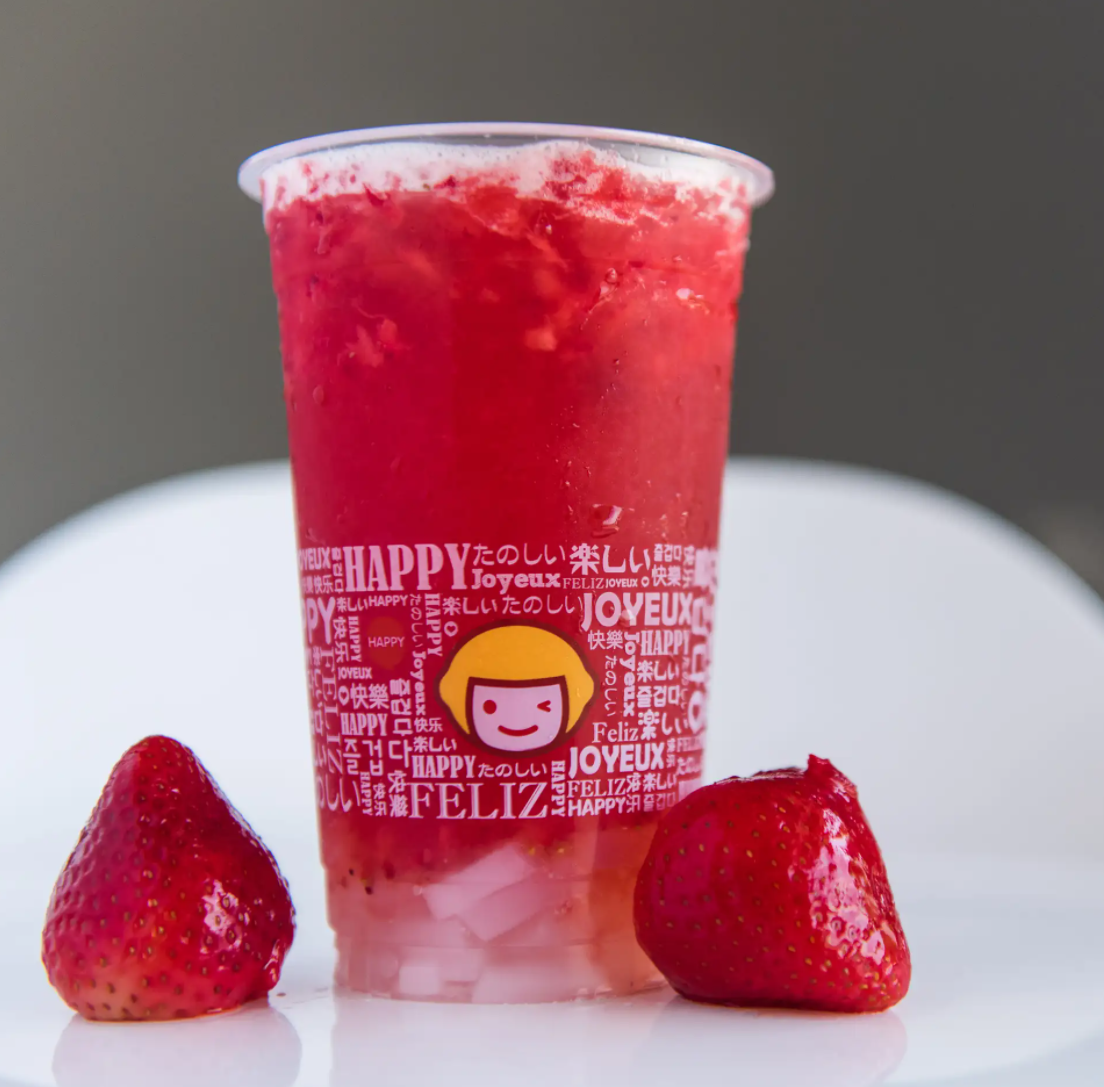 Order Strawberry Green Tea with Lychee Jelly  food online from Sunmerry Bakery store, Gardena on bringmethat.com