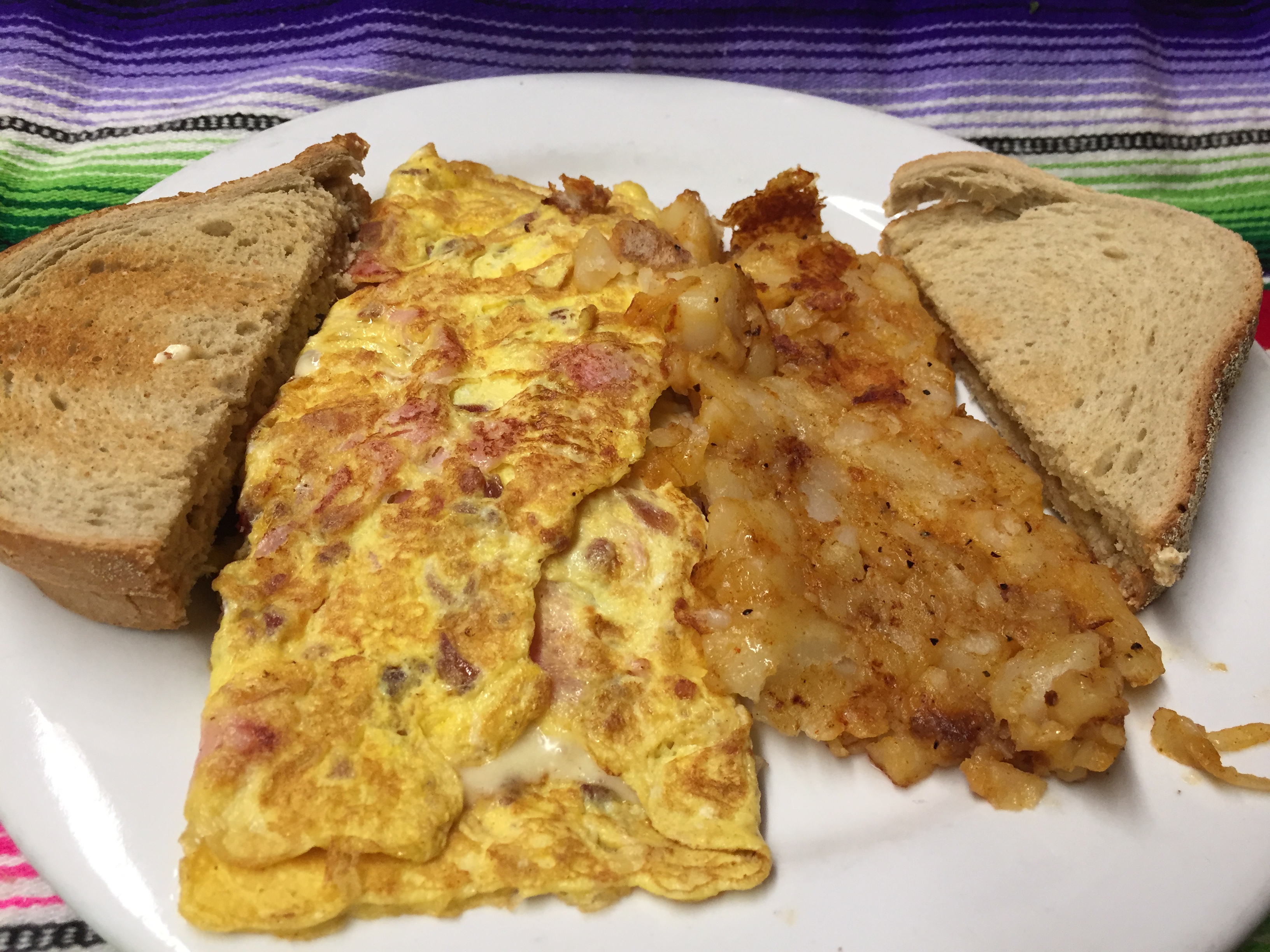 Order Cheese Omelette with Ham food online from Montes Cafe store, Seaside Heights on bringmethat.com