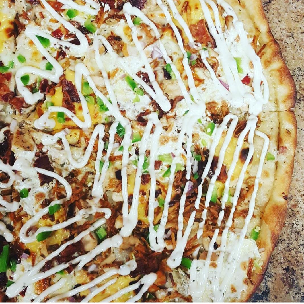 Order Chicken and Applewood Smoked Bacon Ranch Pizza food online from Woodridge Pizza store, Wood Ridge on bringmethat.com