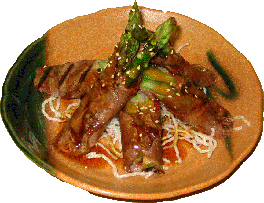 Order Beef Asparagus food online from Sachi Sushi Restaurant store, San Ramon on bringmethat.com
