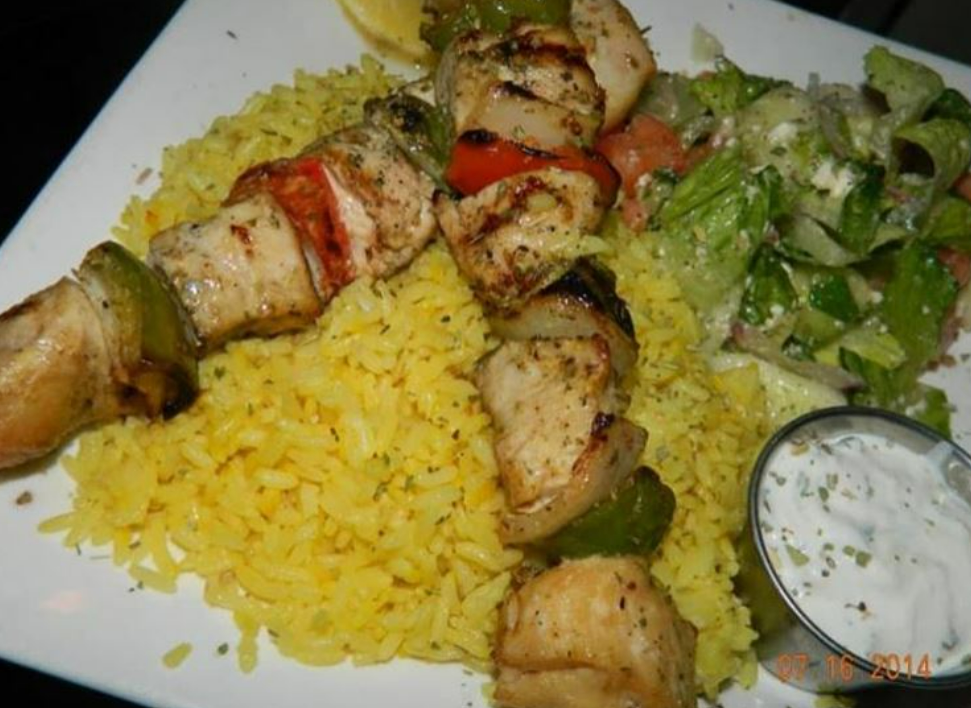 Order Souvlaki Platter food online from Athena mediterranean cuisine store, Brooklyn on bringmethat.com