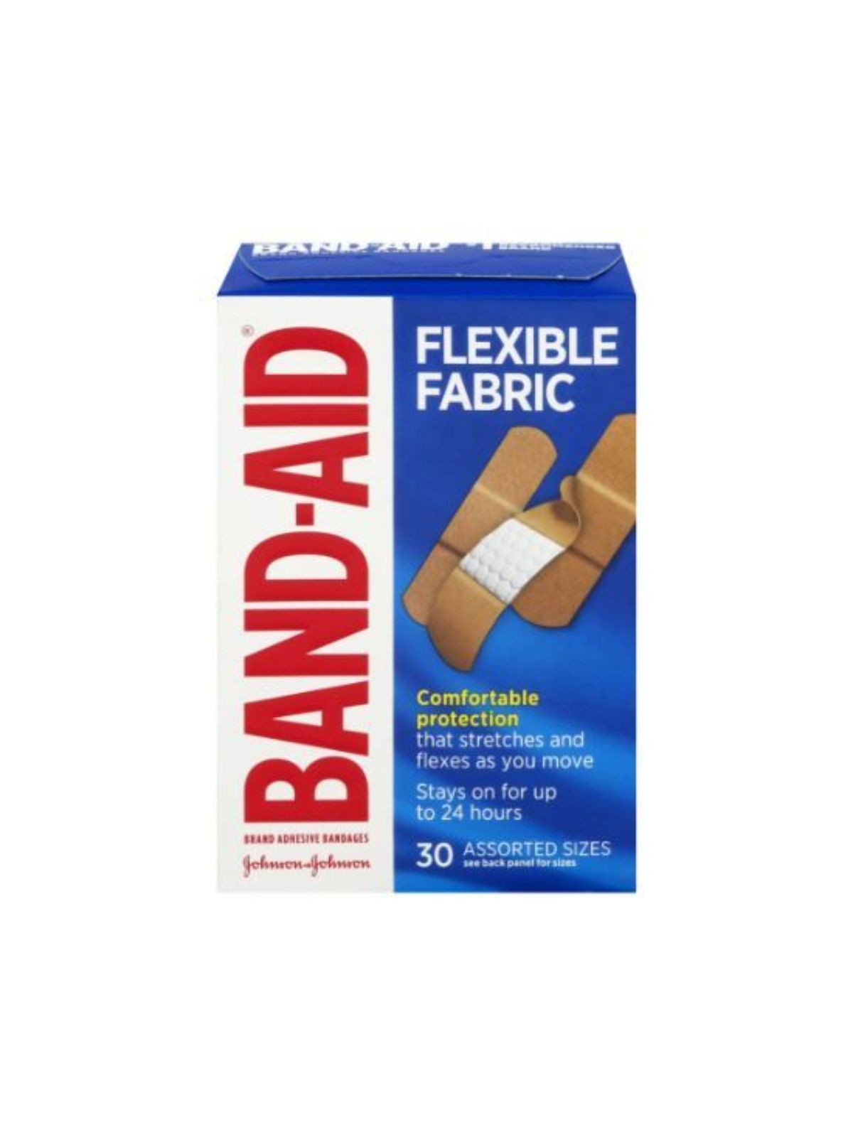 Order Band-Aid Flexible Fabric Bandages Assorted (30 count) food online from Stock-Up Mart store, Minneapolis on bringmethat.com