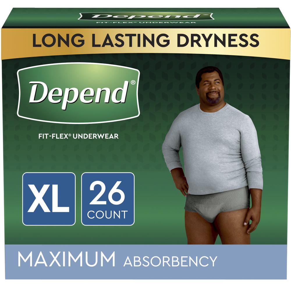 Order Depend Fit-Flex Incontinence Underwear for Men, Maximum Absorbency, XL, Gray - 26 ct food online from Rite Aid store, MILLER PLACE on bringmethat.com