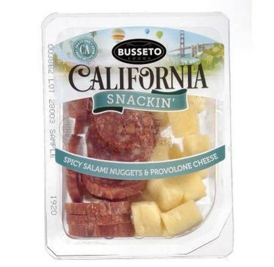 Order Busseto California Snackin' - Sweet & Spicy Salami w/ Provolone food online from IV Deli Mart store, Goleta on bringmethat.com