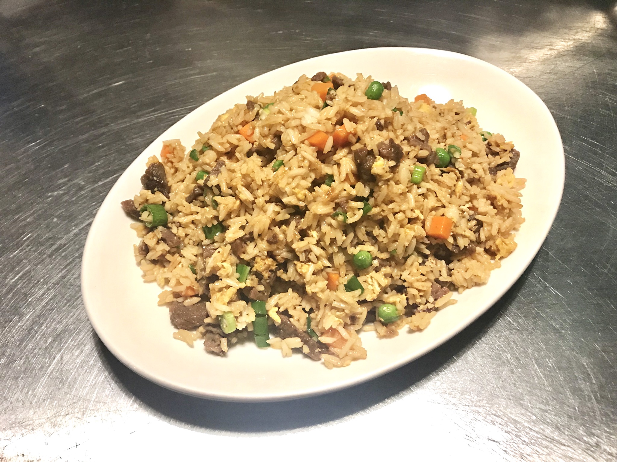 Order Beef Fried Rice food online from Genghis Khan Restaurant store, Seattle on bringmethat.com