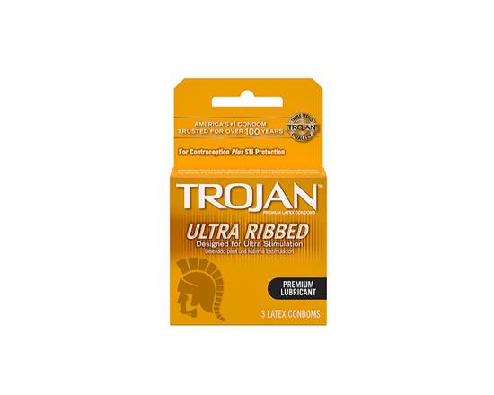 Order Trojan Ultra Ribbed 3 ct food online from Rebel store, Henderson on bringmethat.com