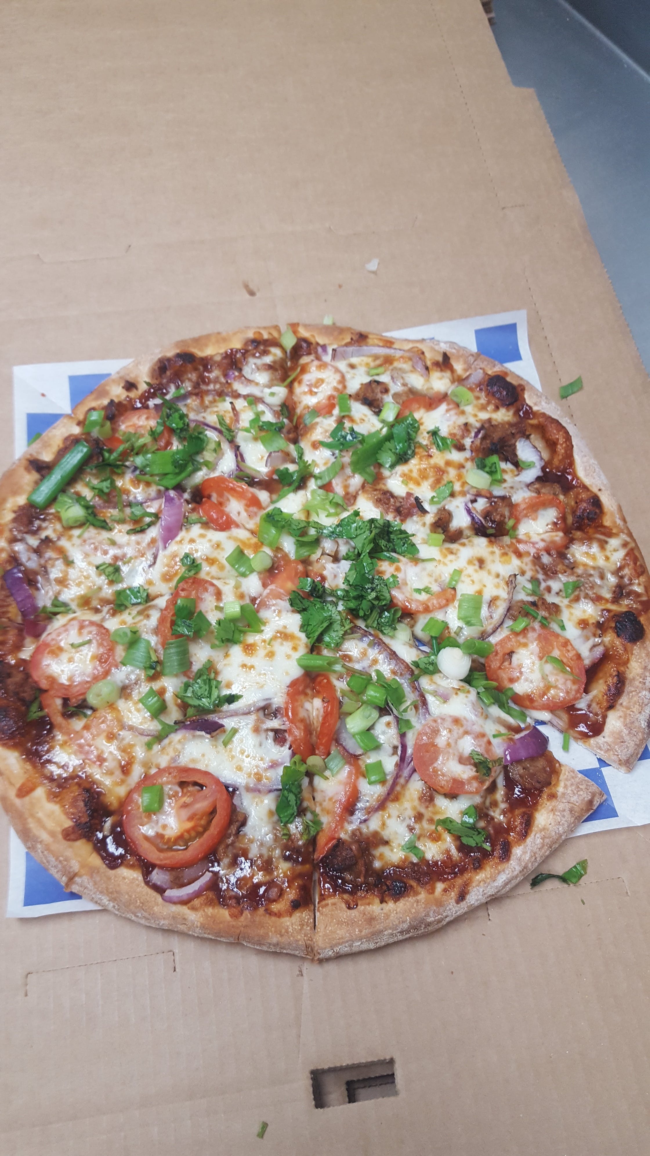 Order Pulled Pork Pizza - Personal 8" food online from Pete's Za store, Grand Forks on bringmethat.com