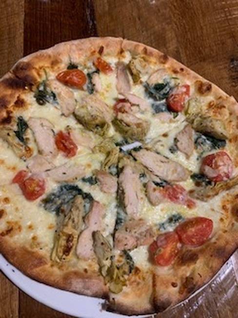 Order Chicken & Spinach Pizza food online from Nonnina store, Chicago on bringmethat.com