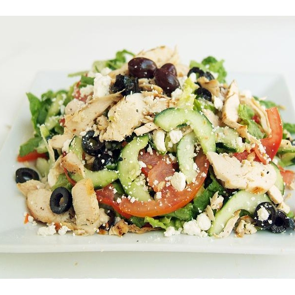 Order 14. Greek Salad with Chicken food online from Salad farm store, Vernon on bringmethat.com