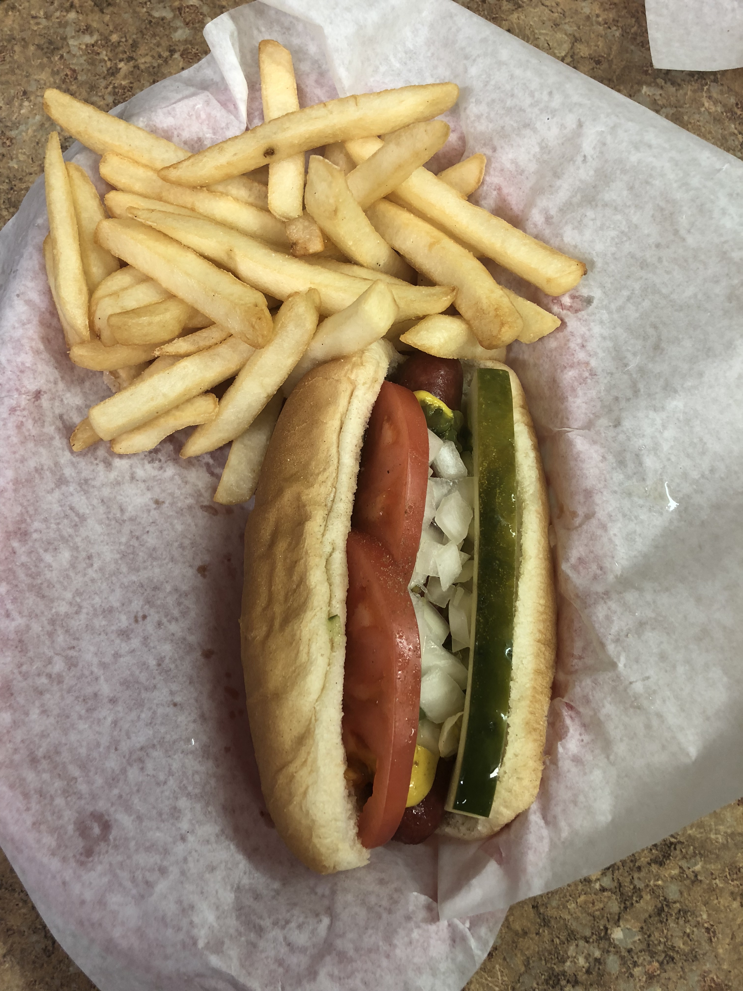Order Hot Dog with Fries food online from Rocky's Gyros store, Berkeley on bringmethat.com