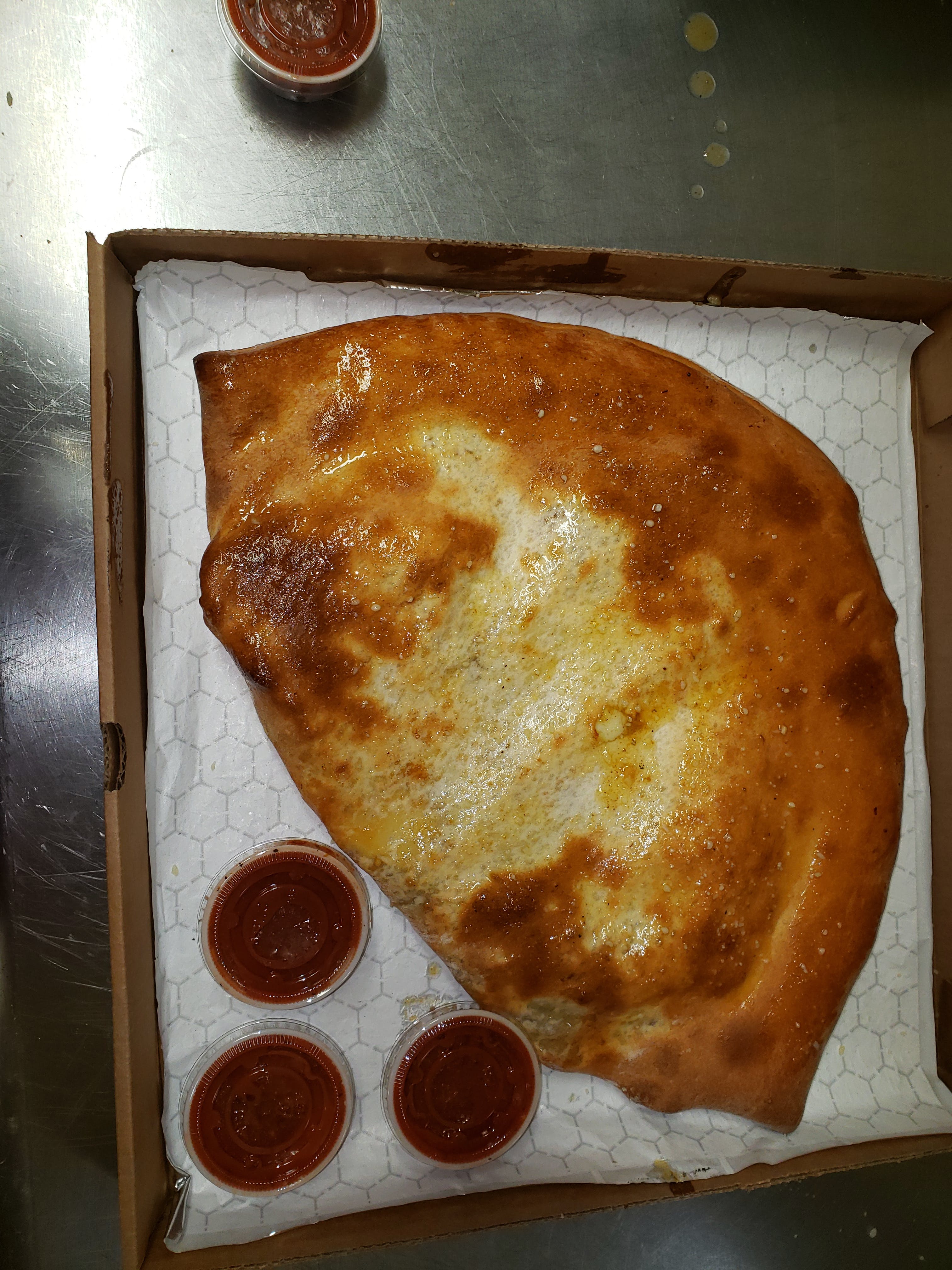 Order Cheese Calzone - Small food online from Aly's Family Italian Restaurant store, Christiansburg on bringmethat.com