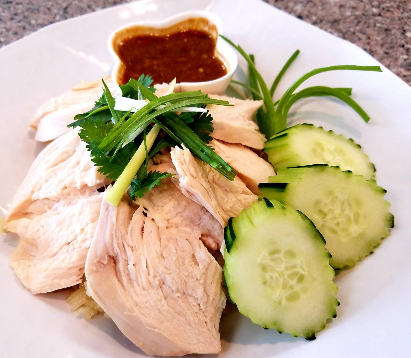 Order S1. Hainan Chicken Rice food online from Sizzling Wok store, Long Beach on bringmethat.com