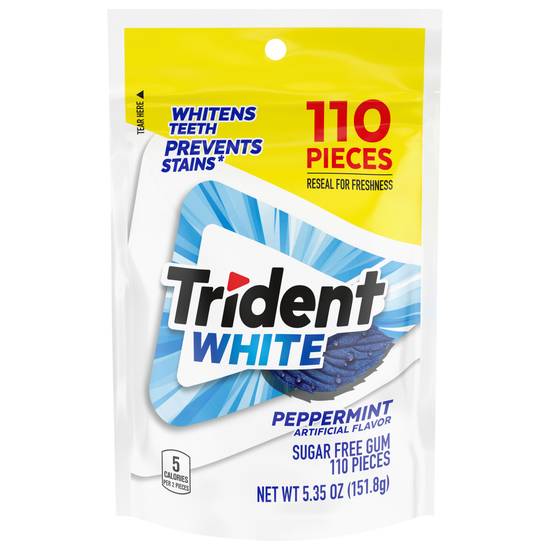 Order Trident White Gum Pouch Peppermint (110 ct) food online from Rite Aid store, Yamhill County on bringmethat.com