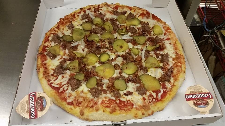 Order Elicia's Cheeseburger Pizza - Small 9" food online from Elicia Pizza store, St Louis on bringmethat.com