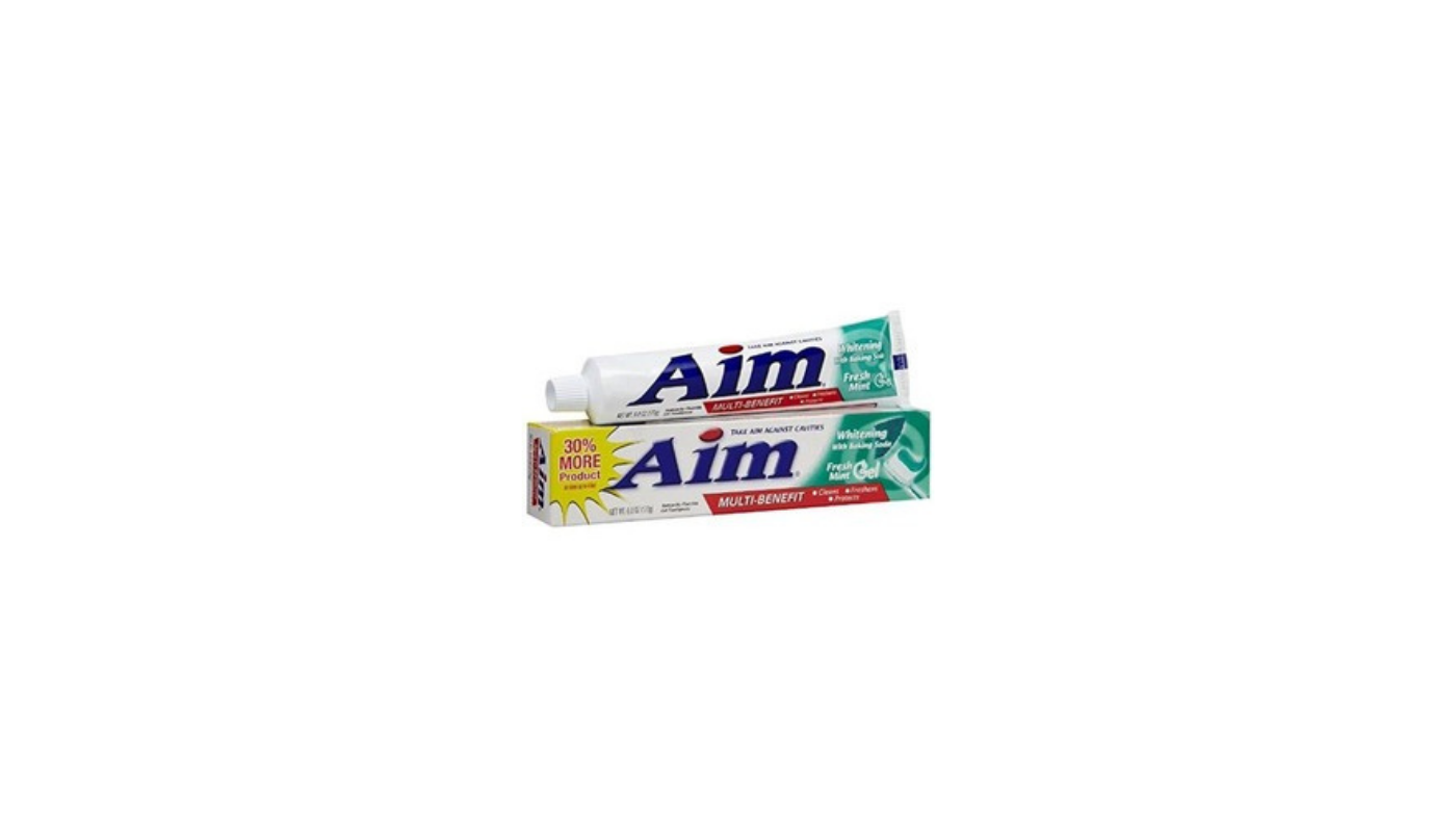 Order Aim Toothpaste Fresh Mint Gel food online from Luv Mart store, Santa Cruz on bringmethat.com