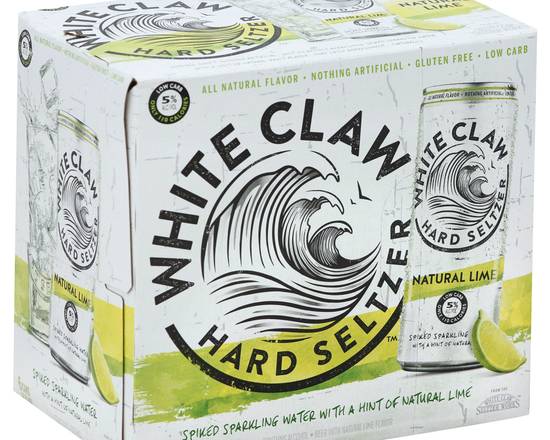 Order White Claw Natural Lime, 6pk-12oz can hard seltzer (5.0% ABV) food online from Ogden Wine & Spirit store, Naperville on bringmethat.com