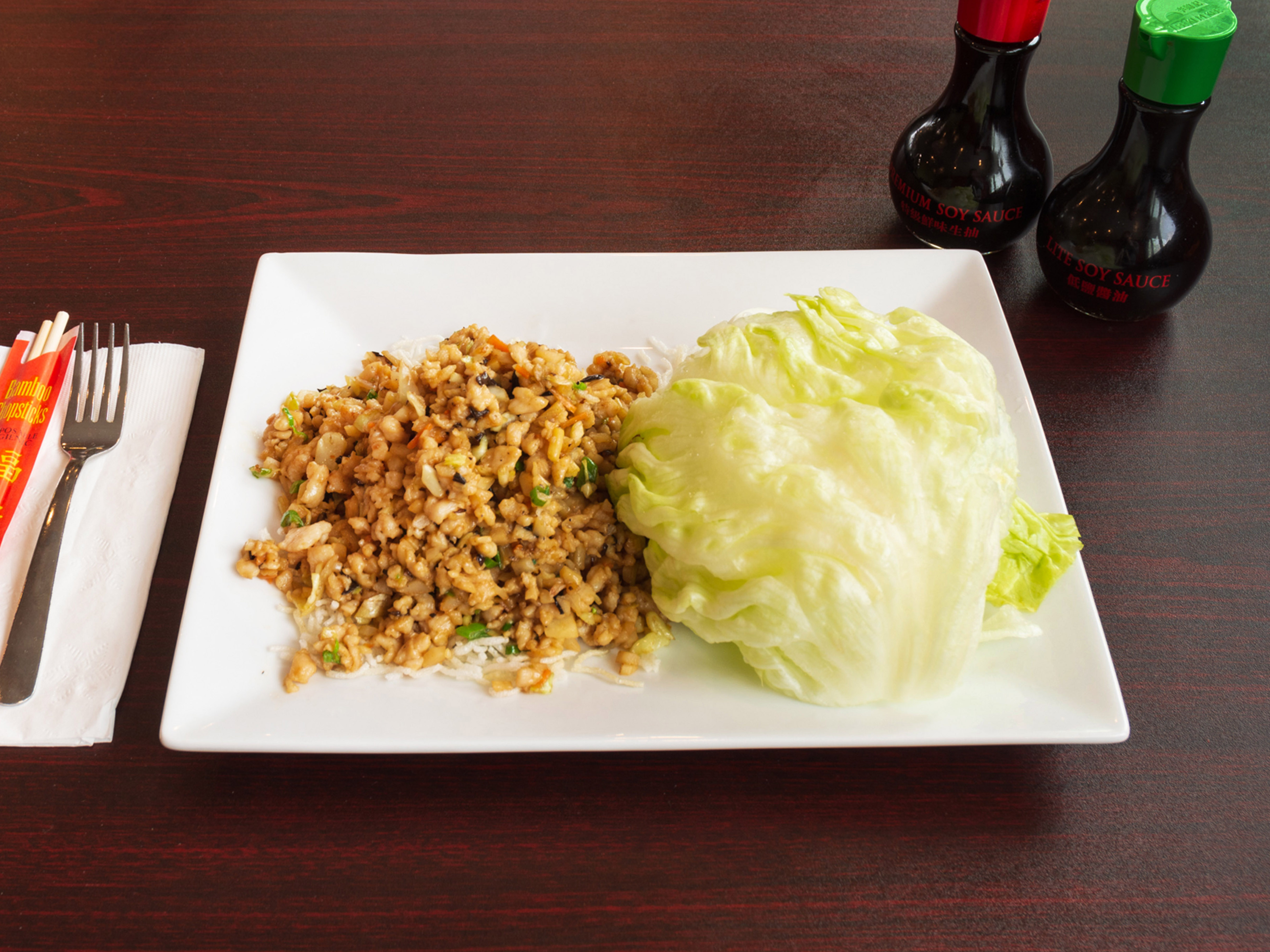 Order AP10. Chicken Lettuce Wrap food online from Wild Ginger Asian Cuisine store, Salt Lake City on bringmethat.com
