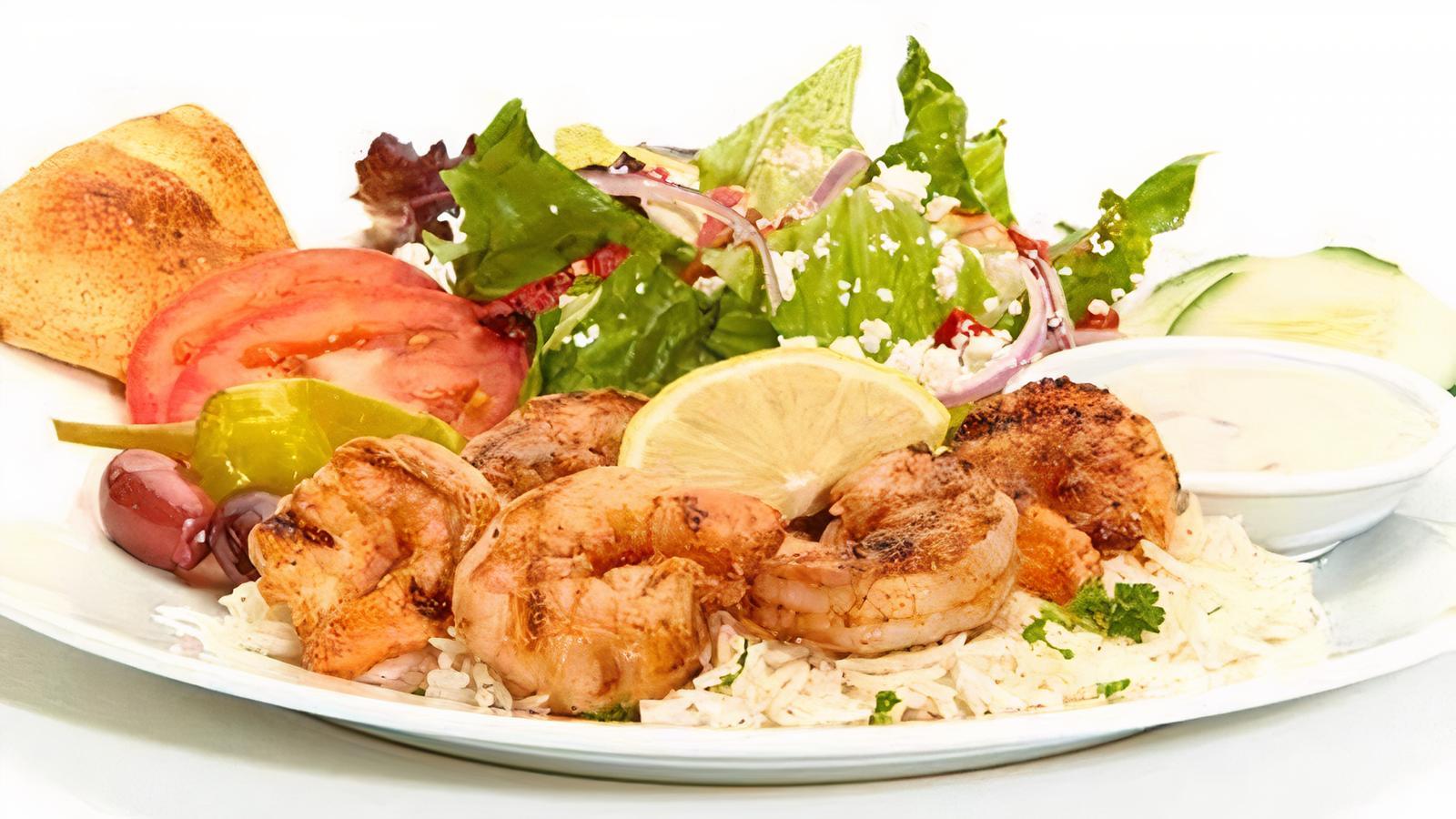 Order Grilled Shrimp Feast food online from Tazikis Mediterranean Cafe store, Denver on bringmethat.com